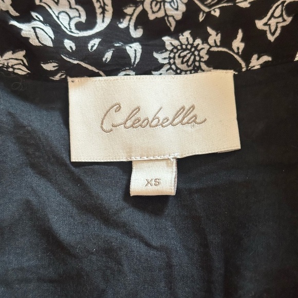 Sz XS Cleobella Betz Mini dress black white paisley long sleeve button down - Picture 11 of 12